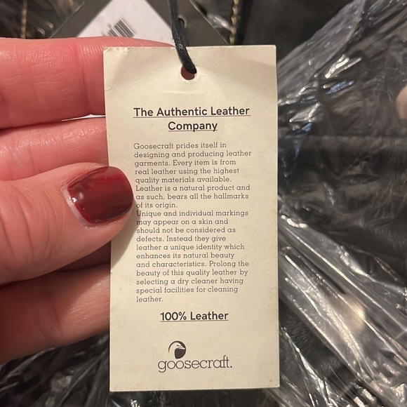 (NWT) Goosecraft Dual Zip Leather Black Biker Jacket, Medium - Picture 4 of 16